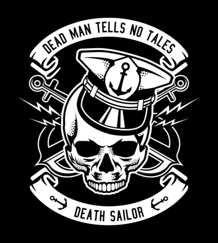 Death Sailor Skull T-shirt Design Template