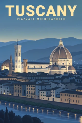 Tuscany Landscape Design Template for Travel Posters