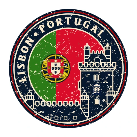 Lisbonne portugal drapeau coloré modèle de logo