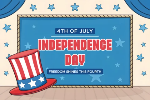 Independence Day Celebration Template with Patriotic Hat Design