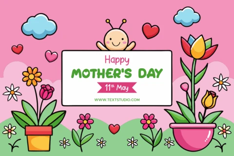 Colorful Floral Mother's Day Greeting Card Template Design