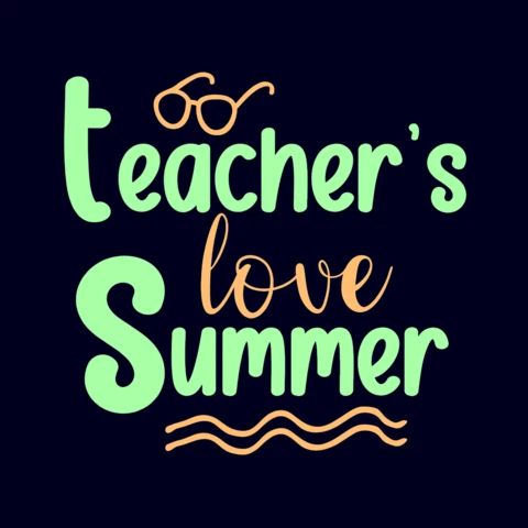 Modèle de t-shirt "Teachers Love Summer" (Les enseignants aiment l'été)
