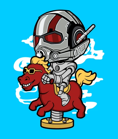 Antman Riding Horse Pop Culture T-Shirt Design Template