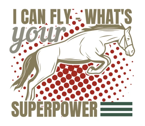 Vintage Style Horse Superpower Design Template for Customizable Graphics