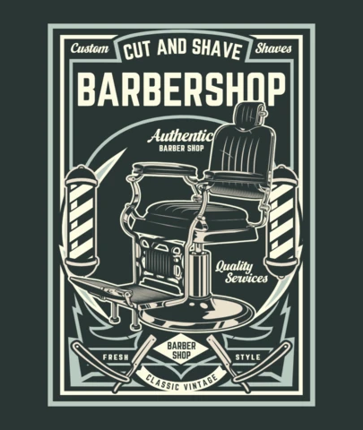 Barbershop T-Shirt Design Template