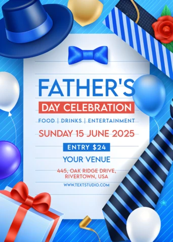 Festive Father's Day Celebration Template – Colorful and Playful Design