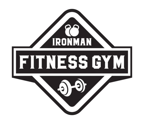 Iron Man Fitness Gym Center Logo Design Template