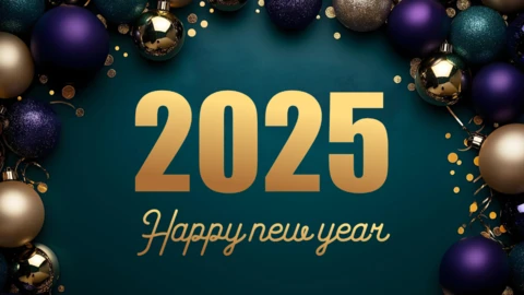 2025 Elegant New Year Fireworks Instagram Post Design Template