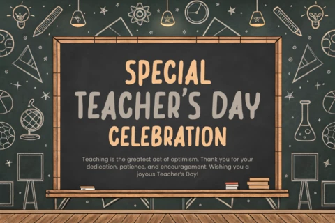 Chalkboard Style Teacher's Day Celebration Design Template