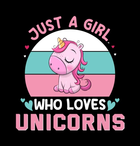 Gewoon een meisje dat houdt van eenhoorns t-shirt ontwerpsjabloon