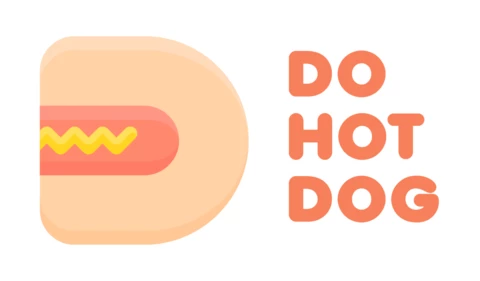 Modelo de design de logotipo colorido de cachorro-quente