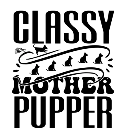 Modèle de t-shirt noir moderne pour la mère Pupper