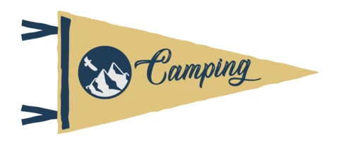Mountain Camping Pennant Badge Template Design