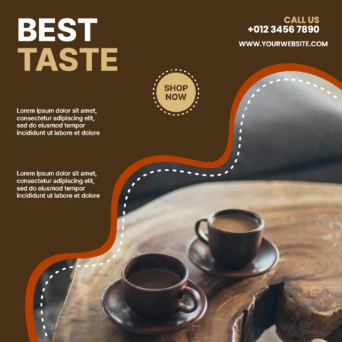 Best Taste Coffee Instagram Post Design Template