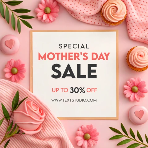Chic Floral Mother's Day Sale Template Design - Editable Promotional Graphics