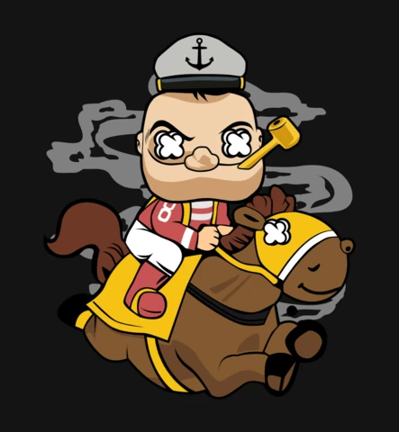 Popeye Jockey Comic Caricature Pop Culture T-Shirt Design Template