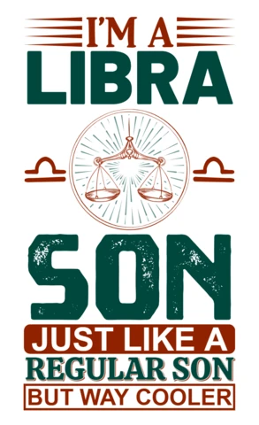Modello di design tipografico retrò per abbigliamento personalizzato Libra son