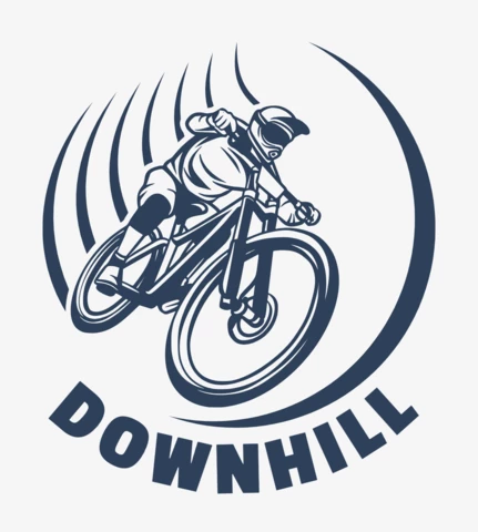 Modello di logo per mountain bike da discesa