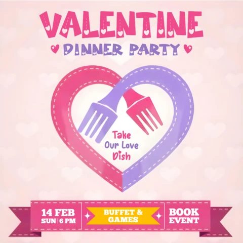 Valentine Dinner Party Design Template for Events and Celebrations