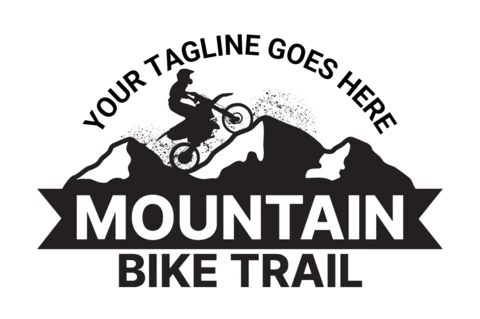 Modèle de logo pour les pistes de vélo de montagne