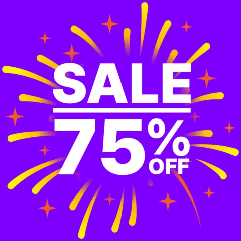 Design vibrante del modello di vendita per promozioni al 75% di sconto
