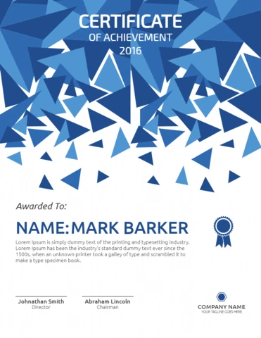 Modern Abstract Corporate Award Certificate Post Design Template