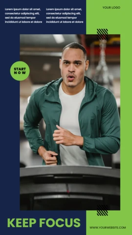 Keep Focus Gym Instagram Story Post Design Template