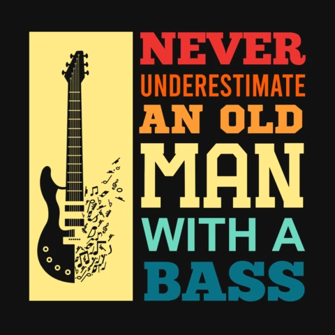 Music Lover With Bass T-Shirt Design Template
