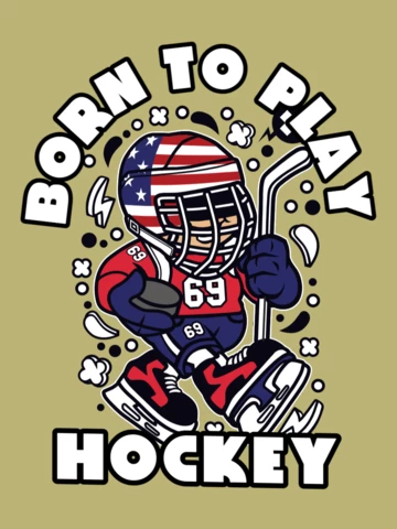 Nato per giocare al modello di design della maglietta da hockey