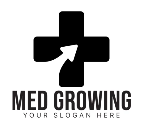 Med Growing Logo Design Template Black