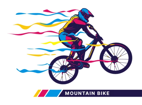 Modèle de logo pour le vélo de descente