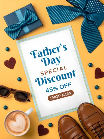 Father's Day Special Discount Template - Vibrant and Playful Design for Promotions