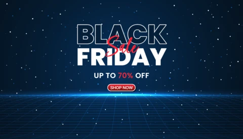 Modern Black Friday Sale Template with Bold Typography for Promotional Flyers