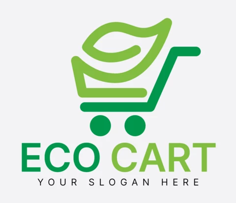 Eco Cart Colorful Logo Design Template
