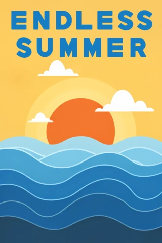 Endless Summer Design Template for Beach-Themed Retro Flat Posters