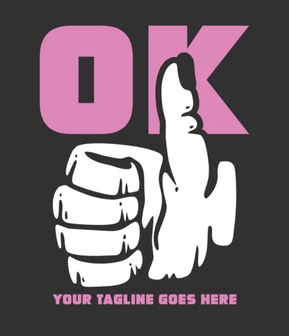 Ok With Thumb Up Vintage T-Shirt Design Template