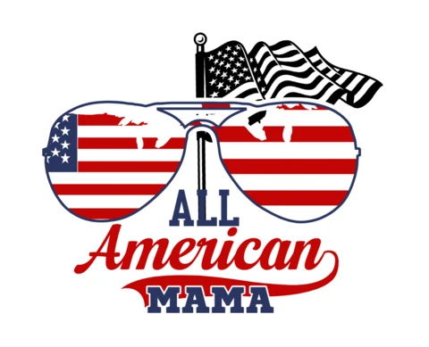 All american mama plantilla de diseño de camiseta del 4 de julio