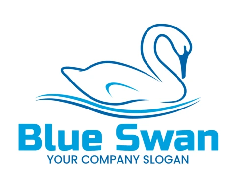 Plantilla de diseño del logotipo del cisne azul