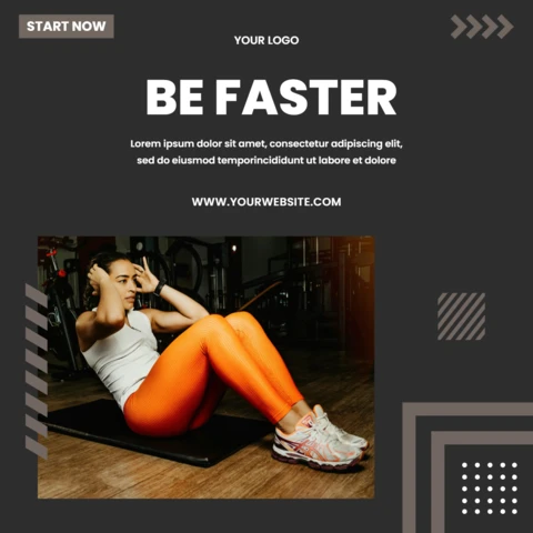 Be Faster Gym Lifestyle Promotional Instagram Story Design Template