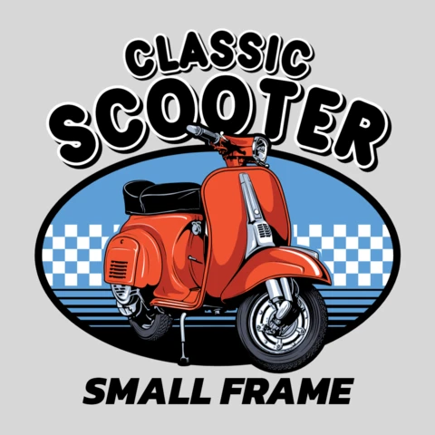 クラシックスクーターのTシャツデザインテンプレート