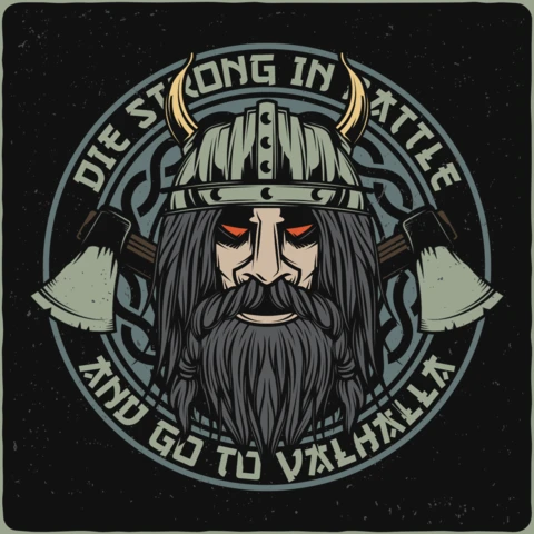 Vikings Valhalla T-Shirt Design Template