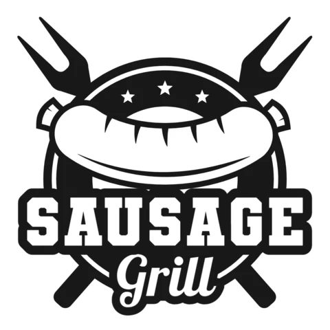 Plantilla de diseño de logotipo de parrilla de salchichas