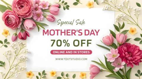Lovely Floral Mother's Day Sale Template Design