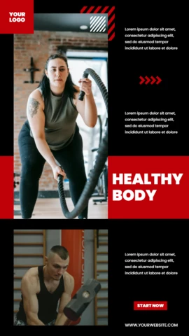 Auffällige rote Collage-Designvorlage für Instagram-Storys