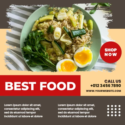 Striking Visual Restaurant Ad Instagram Post Design Template
