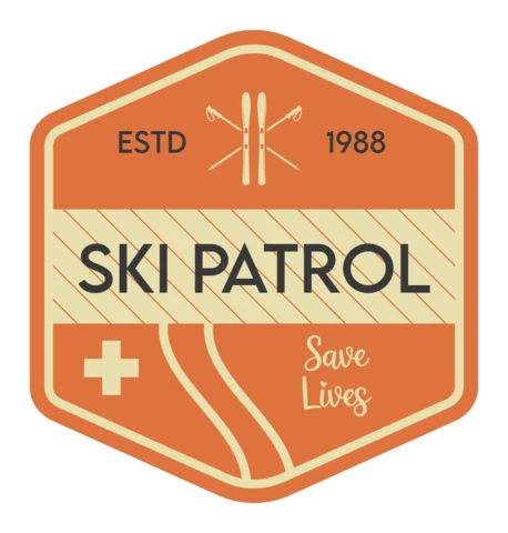Ski Patrol Colorful Badge Template Design