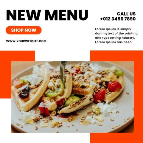 Plantilla de diseño de publicación en redes sociales para promoción de alimentos especiales