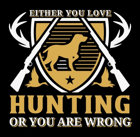 Bold Hunting Design Template with Vintage Shield and Wildlife Elements