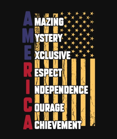 Szablon koszulki America full meaning z okazji 4 lipca