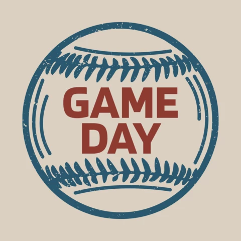 Game Day With Baseball Vintage T-shirt Design Template